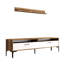 Meuble télé 70,9 po x 18,5 po x 13,8 po Modern | 100% panneau de particules enduit de mélamine, pieds en métal, poignée en plastique | Design élégant, nombreuses tablettes pour le divertissement-710054015