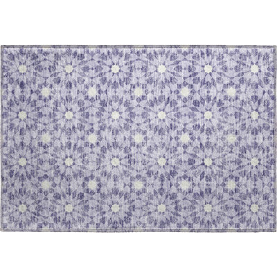 Premium Machine Washable Tweedy Lilac Rug