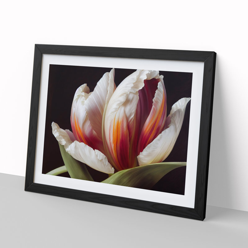 Feisty Flower - Single Picture Frame Print, Black, 34cm H x 46cm W x 2cm D