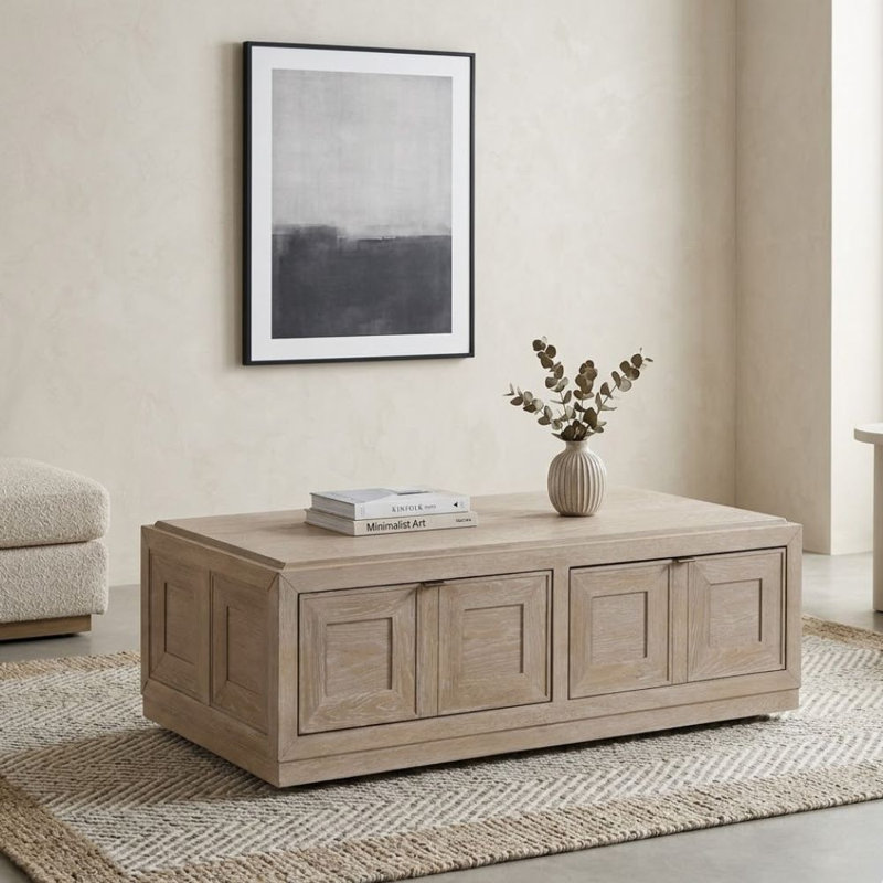 Starla West Table basse rectangulaire en bois avec 2 tiroirs Tawny