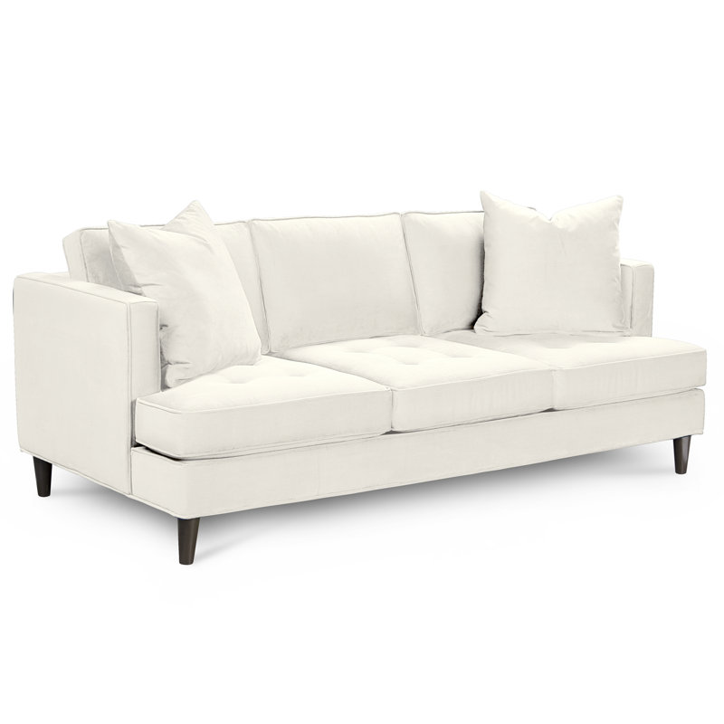 Upholstered 84'' Sofa, Bella White Performance Velvet