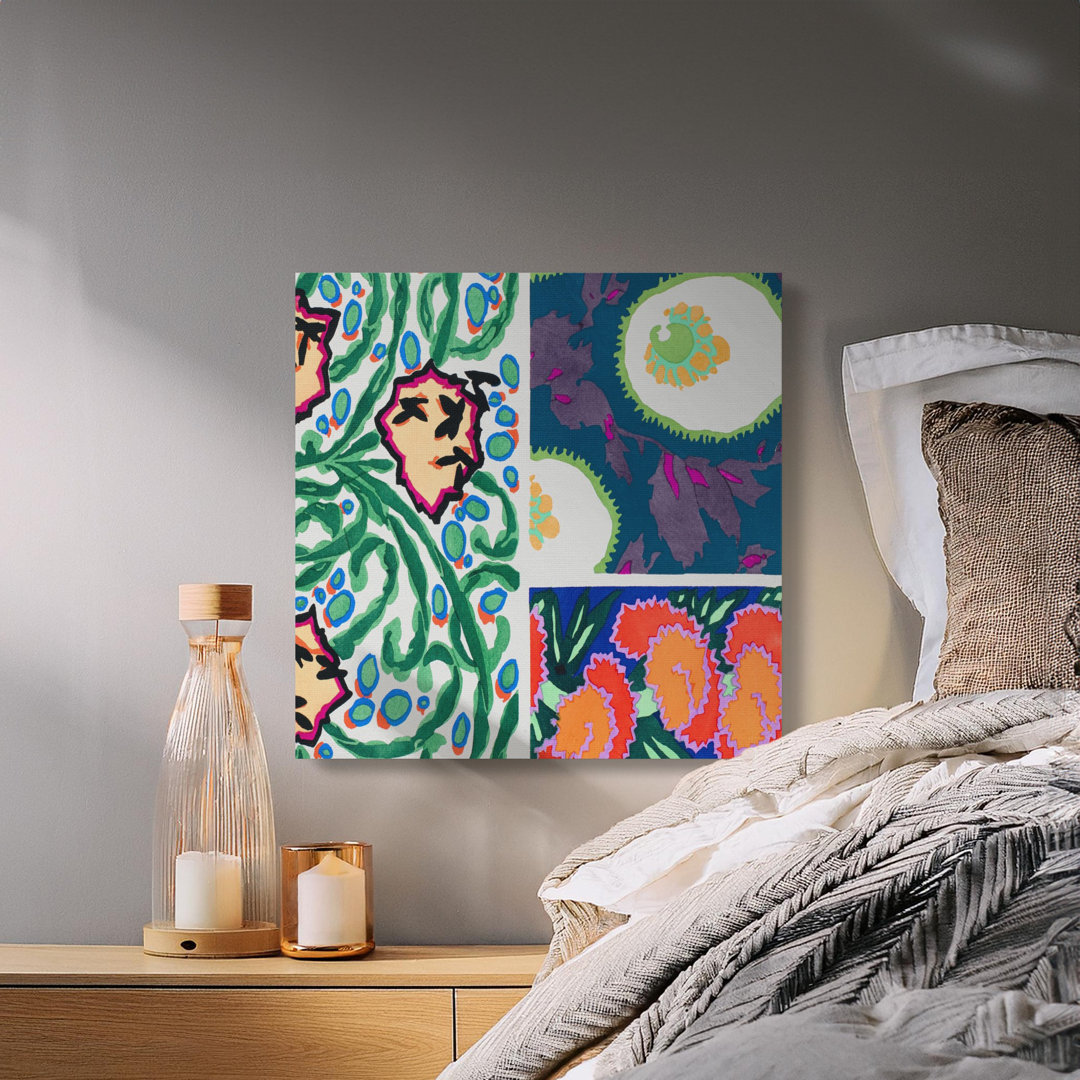 Abstract Floral Canvas Wall Art, Modern Botanical Print, Gallery Wrapped, Ready to Hang, Archival Quality, Colorful Home Decor