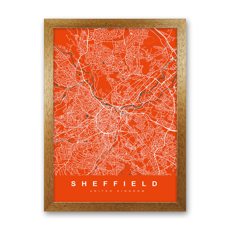 Sheffield I - Print, 46cm H x 34cm W x 3cm D, Brown Paper