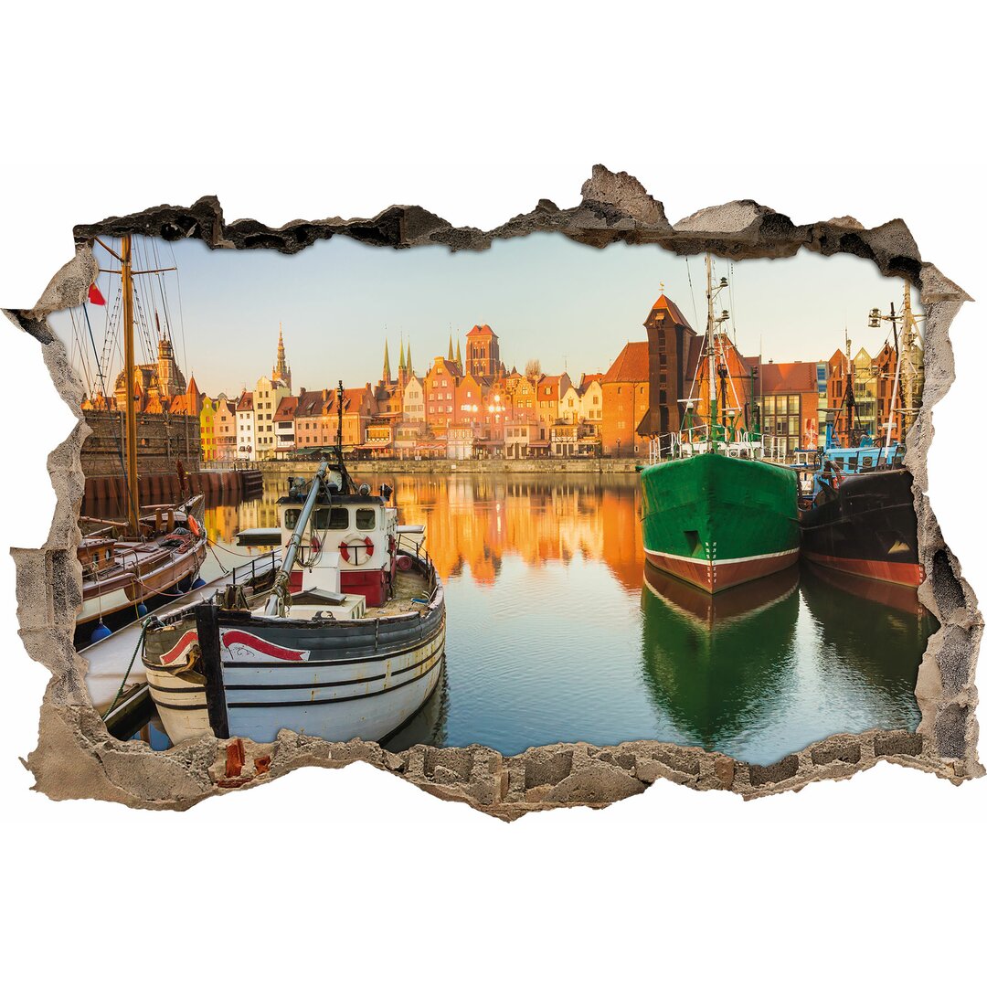 Schöner Hafen in Gdansk Polen Wandaufkleber