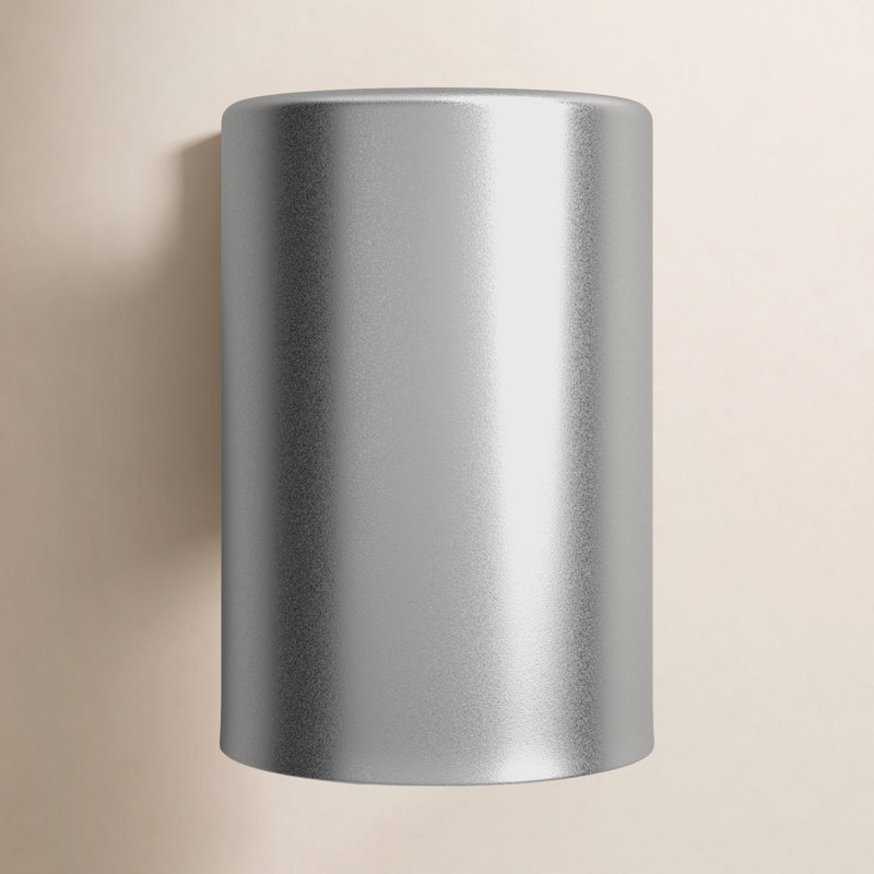 Applique murale d'extérieur à DEL à 1 ampoule Alianna Outdoor Bullets, H 7,25 po x l 5,13 po x P 5,13 po, Nickel brossé peint