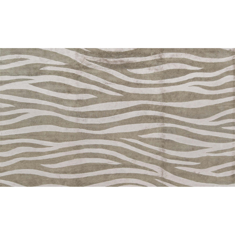 Tapis gris noué à la main de haute qualité