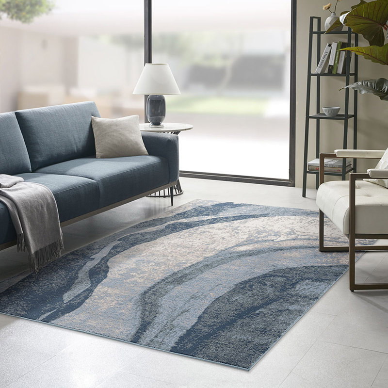 Abstract Area Rug For Living Room Bedroom, Rectangle 5'3" x 7'