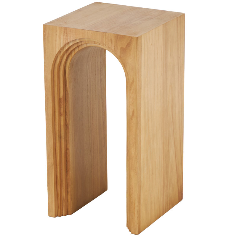 Cole And Grey Wood Cutout Arch Side End Accent Table, Brown