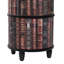 Armoire de rangement circulaire en similicuir 2 portes Advik avec détails empilés et volutes Advik