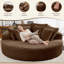 Fauteuil d'appoint rond surdimensionné de 180 cm, fauteuil lounge Cloud en velours côtelé avec coussins de dossier moelleux, fauteuil-lit une place extra large pour salon ou chambre à coucher-596548272