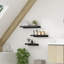 Tablettes flottantes pour le mur, tablettes murales avec rebord pour le rangement, tablettes en métal pour la décoration intérieure, paquet de 2 noir de 20 pouces