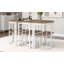 Ensemble de table à manger moderne 7 pièces, 1 table de salle à manger avec 2 chaises sans accoudoirs et 4 chaises d'angle