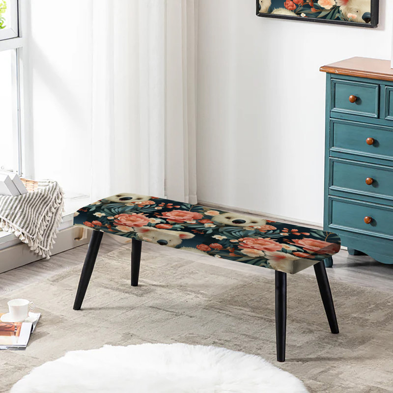 Motif de koala rose - Banc rembourré à imprimé animal