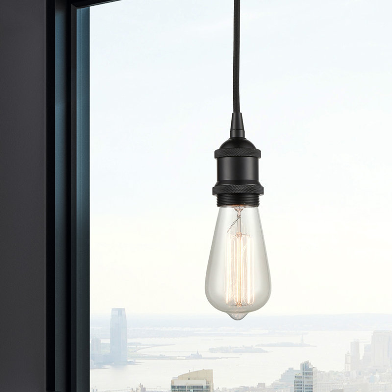 Luminaire suspendu à 1 lumière Aniaha, Noir mat
