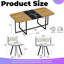 Ensemble de table de salle à manger 9 pièces avec chaises en velours, plateau en triamine durable et structure en métal noir pour 8 personnes-2048251665