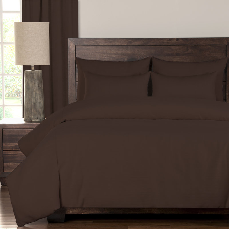 Belfast Polyester Duvet Cover & Insert, Queen Duvet Cover & Insert + 5 Additional Pieces, Chocolate
