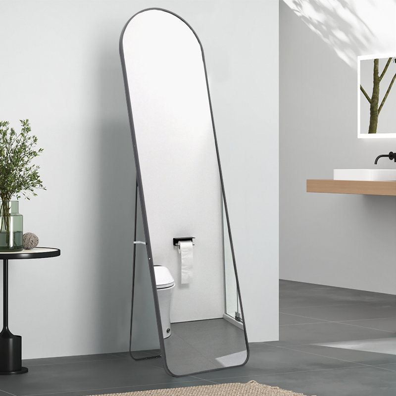 Lourinda Metal Framed Full Length Mirror, 160 cm H x 50 cm W, Black