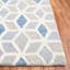 Tapis géométrique en laine / coton touffeté à la main ébène ivoire / bleu-95854470