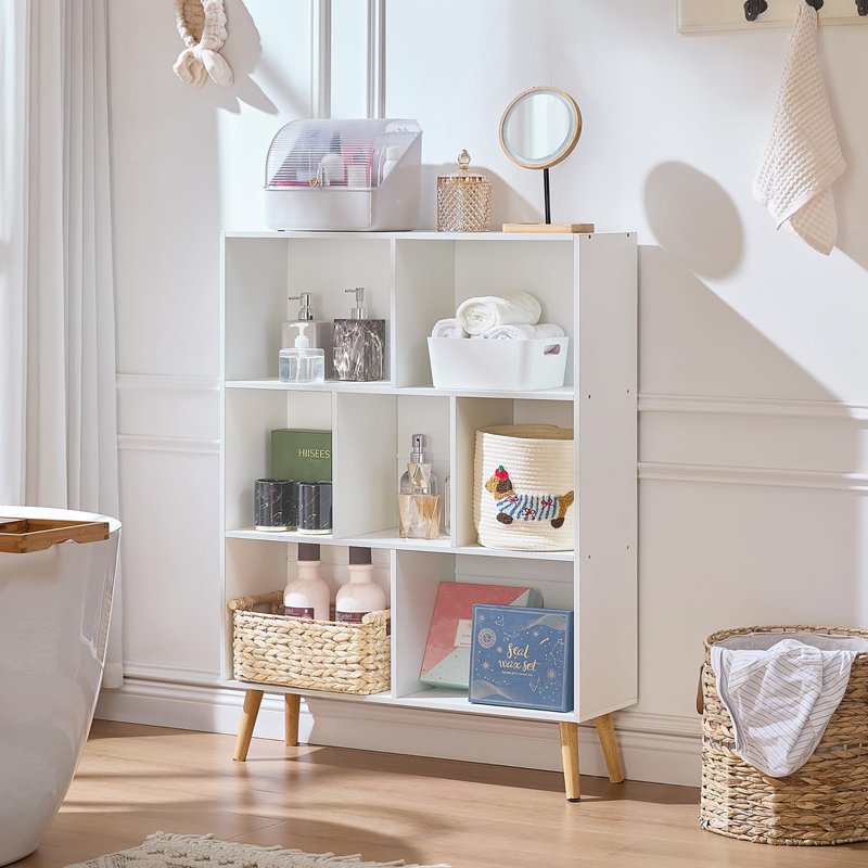 3-Tier Freestanding Open Cube Bookshelf, White