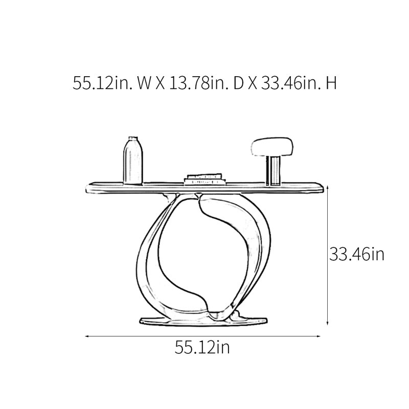 Console Modern Luxury Art, H 33,46 po x l 55,12 po x P 13,78 po