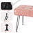 Faux Leather Upholstered Vanity Stool With Metal Legs, Pink-60429893