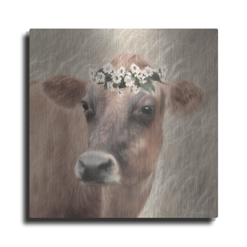 Luxe Floral Art «Floral Cow II» par Lori Deiter, Met «Floral Cow II» par Lori Deiter