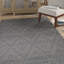 Tapis unique en laine noué à la main gris foncé de 5 pi 4 po x 7 pi 5 po Groh
