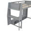 Lit mezzanine double en bois avec bureau, étagères à rangement multiples, DEL et portemanteau suspendu-67403436