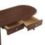 Table basse ovale en bois de noyer avec tiroirs