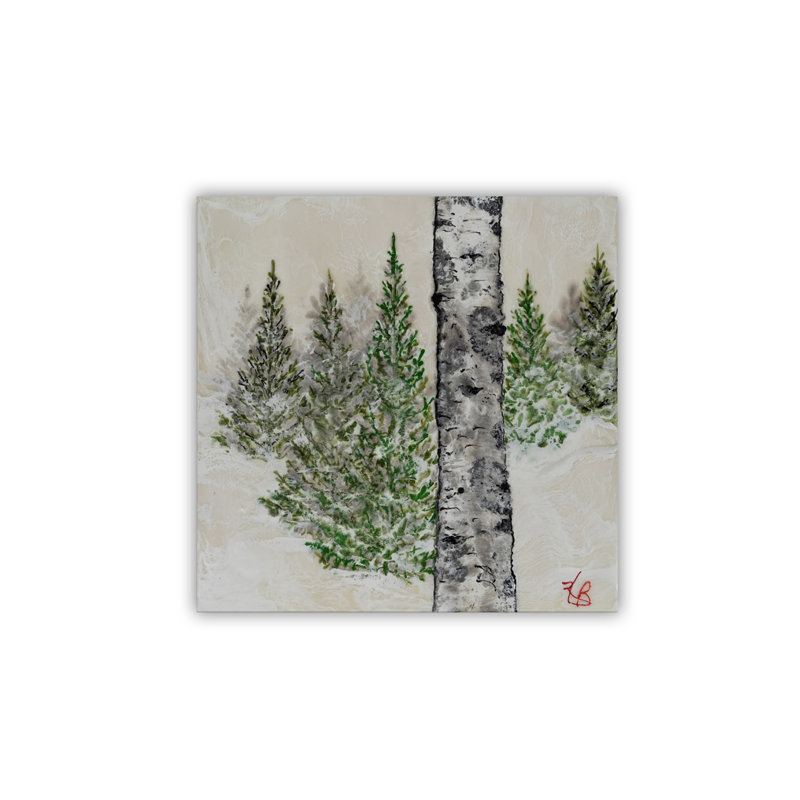Nature Inspired "Wintered Pines" Canvas Wall Art By , Wrapped Canvas, 20" H x 20" W