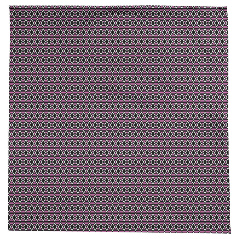 Nappe à carreaux géométriques Leffel, Noir / rose