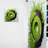 Ermentrude Green Spiral Neon Fusion I - Modern Curtain - Velvet Room Darkening - 1 panel-1288272954