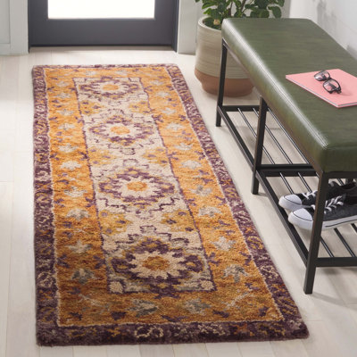 Handmade Tufted Wool/Cotton Orange/Beige Rug
