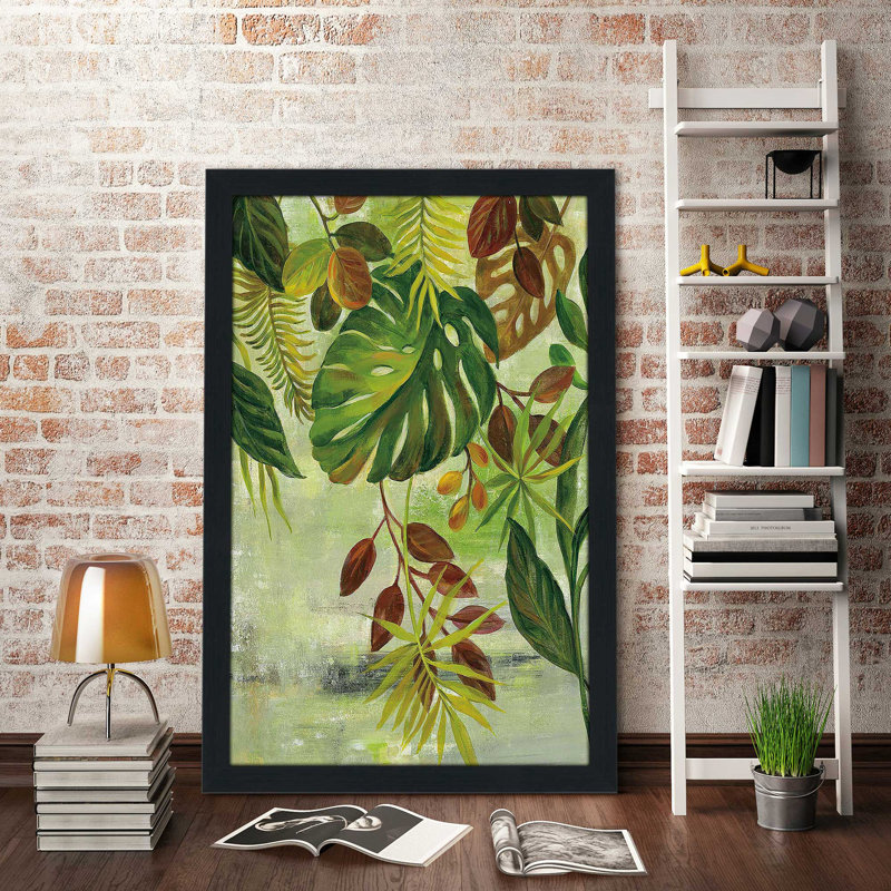 «Tropical Greenery II» par Silvia Vassileva - Peinture, Cadre espresso, H 49,5 po x l 33,5 po x P 1 po