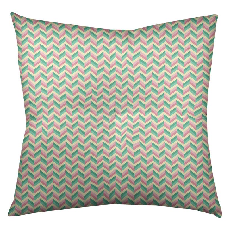 Coussin de sol Katelyn Elizabeth, 26 po x 26 po, Vert et rose