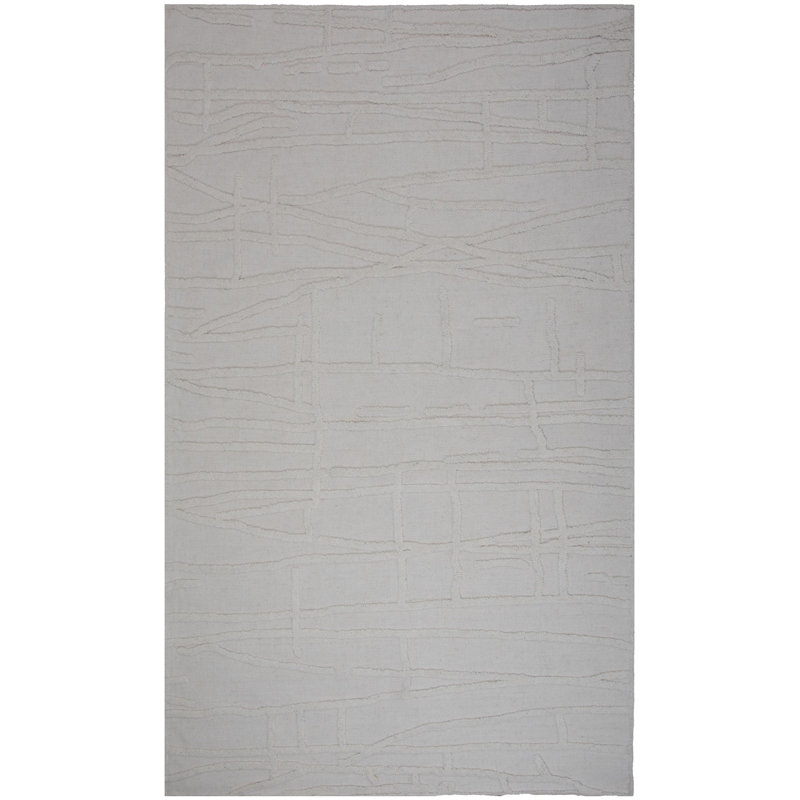 Tapis 100% laine touffeté à la main, Rectangle 7 pi 9 po x 9 pi 9 po