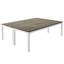 Bureau d'ordinateur extra long pour 2 personnes, poste de travail double pour le bureau personnel, bureau collaboratif moderne avec pieds en acier robustes