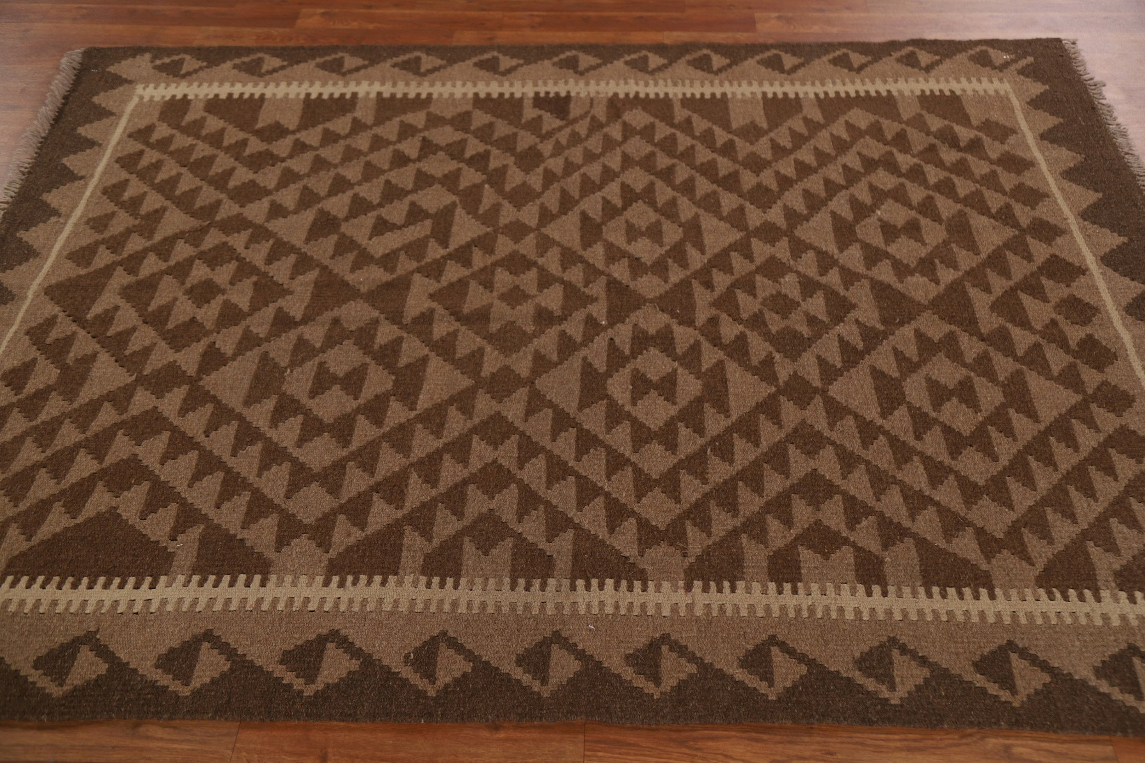 Foundry Select Geometric Kilim Wool Area Rug 5x7 | Wayfair