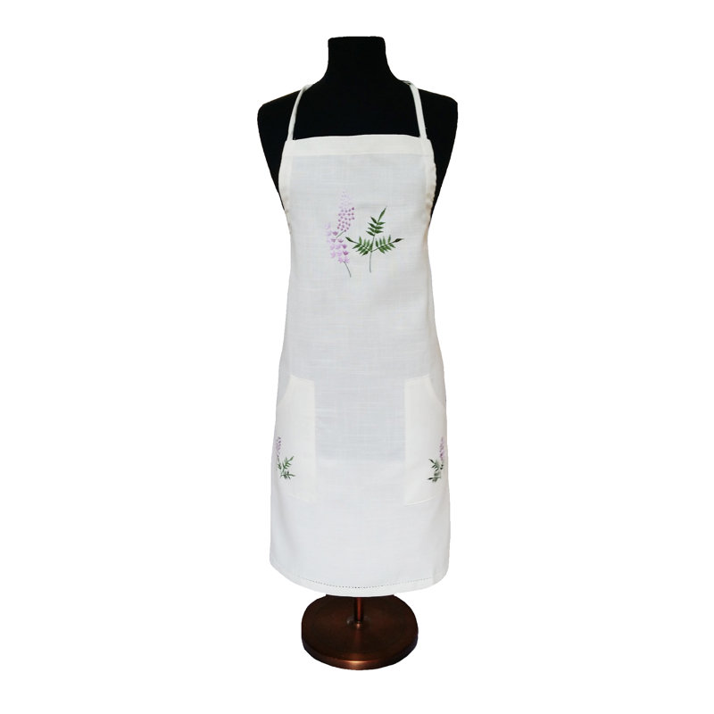 Lavender Embroidered Apron