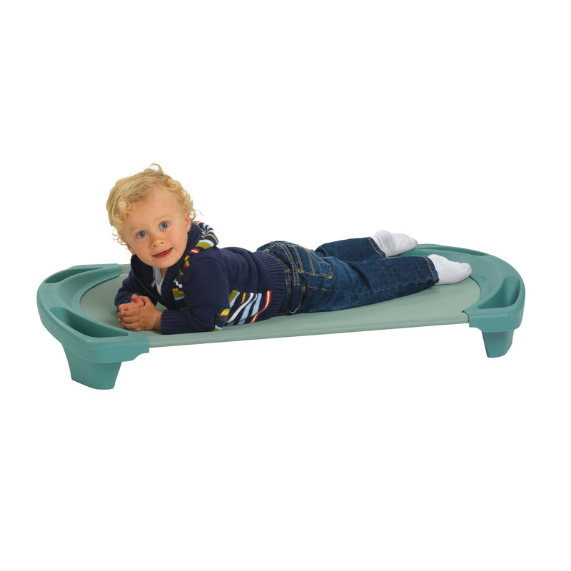 Teal Vinyl Mesh Rectangular Toddler Nap Cot