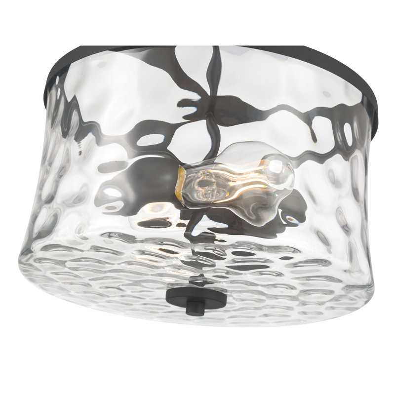 Clarvyn 12" Wide 2-Light Semi-Flush Mount, Matte Black