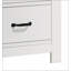 Table de chevet blanche à 2 tiroirs de 21,5 po de largeur avec poignées noires Cosmo, parfaite pour les chambres à coucher modernes et l'efficacité du rangement.