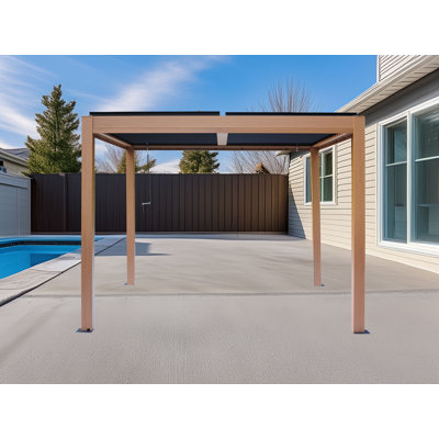 Gazebo Penguin Viken 10 Ft x 10 Ft Aluminum Pergola Wood Finish In Wood Finish