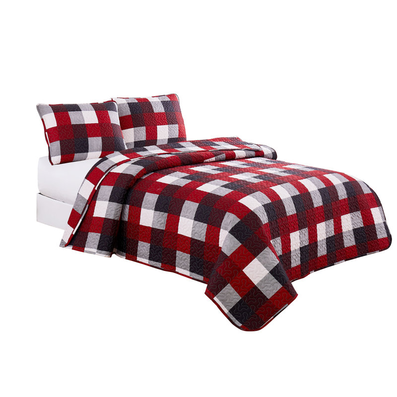 Witcomb Polyester Plaid Quilt, Full Quilt + 2 Shams
