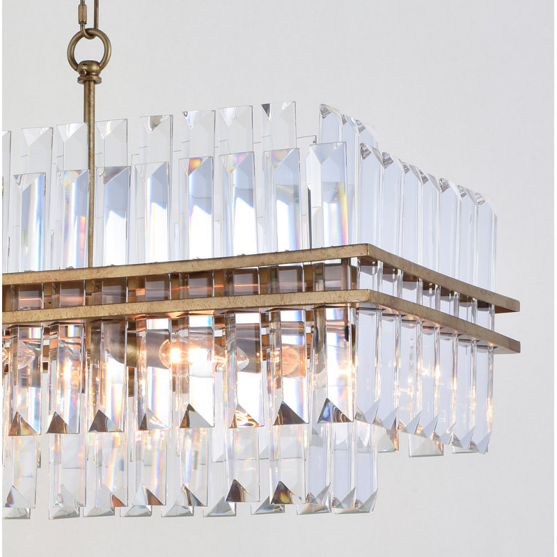 Luminaire suspendu rectangulaire unique à 10 lumières