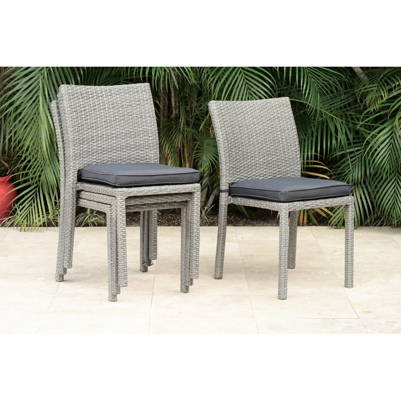 Brote 10 - Person Teak Wicker Patio Dining Set with Rectangular Table , Cushions Included, Gray, Gray