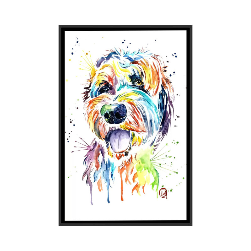 «Doodle Of A Doodle» par Lisa Whitehouse, impression sur toile, H 26 po x l 18 po x P 1,5 po, Toile avec cadre noir