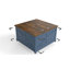 Table basse de style campagnard avec rangement caché, grande table centrale carrée moderne, tables de salon en chêne clair rustique avec plateau relevable à charnières pour la maison et le bureau-1220125895