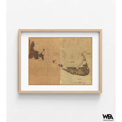 «Nantucket Island and The Eastern Half of Marthas Vineyard», art du salon, affiche au-dessus du foyer, idées de chambre principale, décoration de chambre d'amis