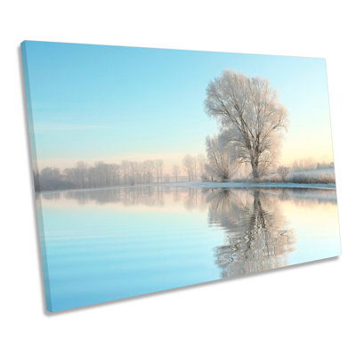 Frosty Winter Landscape - Wrapped Canvas Print